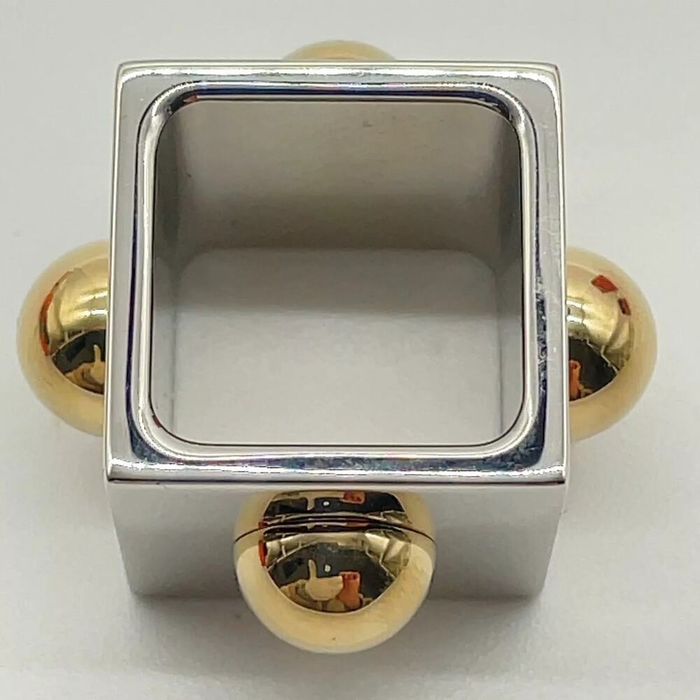 Hermes Chaine d'Ancre Scarf Ring Silver x Gold W/Box - Picture 6 of 9